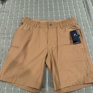 Black Diamond Tan Cargo Shorts with Elastic Waistband